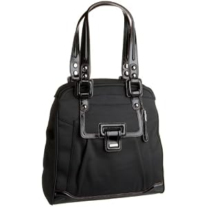 Cross Town AC188-1 Ladies Computer Bag Collection Kensington Vertical Mag Tote with Complimentary Mini Pen In Pen Charm Sleeve (Black Twill)