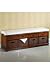 Storage Bench W/ Wicker Basket Four-basket Walnut