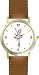 Blue Ballerina - Ballet Dancer No.1 - WATCHBUDDY&reg; DELUXE TWO-TONE THEME WATCH - Arabic Numbers - Brown Leather Strap-Size-Large ( Men's Size or Jumbo Women's Size )