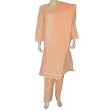 Punjabi Salwar Kameez Cotton Fabric Embroidery Traditional Clothing in India Size M 36 inches (slkch002)