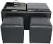 Global Distinctions 3-Piece Storage Ottoman Set with Tray Tables, Black