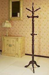 Frenchi Furniture Tradatioinal Spinning Top Coat Rack in Cherry Finish