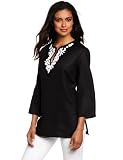 Jones New York Women's 3/4 Sleeve Embellishment Tunic Shirt