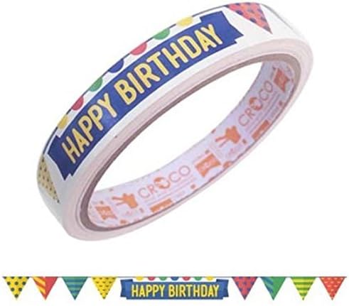 Chic CROCO Glossy Printed Sticker Roll, Happy Birthday Bunting