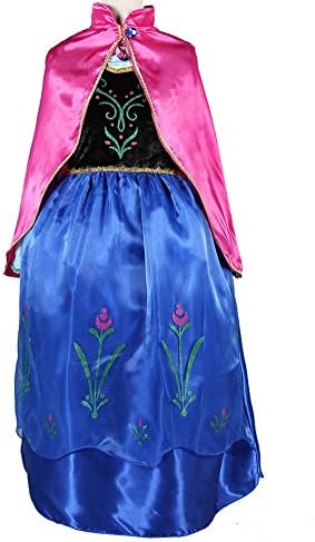 Swaroser Girls Lace Paisley Chiffon Cosplay Costume Anna Dress Sets For Special Occassion Party Performace For 2Years