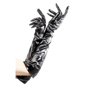 Patent Gloves - Black - Ladies