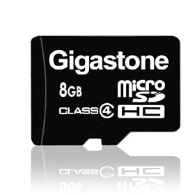 Perixx-Gigastone Carte m�moire microSDHC avec adaptateur SD - Classe 4 - 8 Go