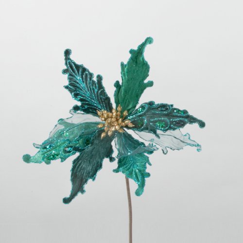 Club Pack of 12 Artificial Velvet Peacock Jewel 