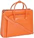 Leather Briefcase with Removable Laptop Sleeve - Orange