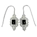 Jewelry : Sterling Silver Rectangular Onyx w/ Filigree Earrings by Sajen
