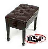 Mahogany Leather Adjustable Artist Piano Bench