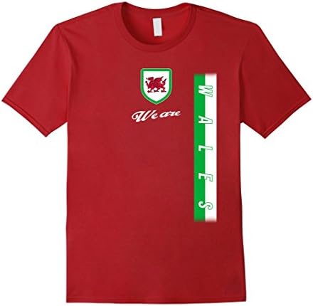 Men's WALES T-Shirt Welsh National Team Jersey Soccer Support Medium Cranberry