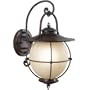 Kenroy Home 70272CML Vidalia Wall Lantern with Light Amber Linen Glass Shade, Camel, Large