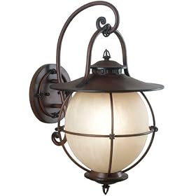 Kenroy Home 70272CML Vidalia Wall Lantern with Light Amber Linen Glass Shade, Camel, Large