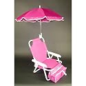 Redmon Baby Beach Chair and Matching Umbrella, Hot Pink
