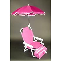 Redmon Baby Beach Chair and Matching Umbrella, Hot Pink