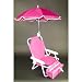 Redmon Baby Beach Chair and Matching Umbrella, Hot Pink