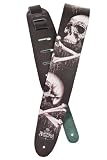 Planet Waves Alchemy Gothic Collection Leather Guitar Strap, Blackbloods Skull