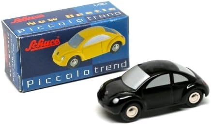 VW NEW BEETLE (BLACK) * SCHUCO PICCOLO * 2002 Solid Die-Cast 1:90 Scale Vehicle