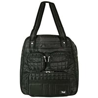 Solid Black Lug Koie Puddle Jumper Overnight , travel, gym or diaper bag with pockets galore