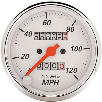 Auto Meter 1396 Arctic White In-Dash Mechanical Speedometer