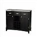 Home Styles Furniture Large Black Base and Stainless Steel Top Buffet Kitchen Island