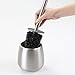 mDesign Bathroom Toilet Bowl Brush, Toilet Paper Roll Holder, and Wastebasket Trash Can - Pack of 3, Brushed Stainless Steel