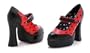 5.5 Inch Heel Mary Jane Women'S Size Shoe With Polka-Dot And Ladybug Button (Black/Red-11)