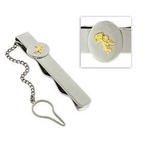 Genuine 18K Gold emblem chain Stainless Steel Mens Tie Clip by 