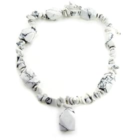 Boho Hippie White Howlite Chunky Beaded Stone Adjustable 18" Necklace
