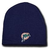 NFL BEANIE KNIT HAT CUFFLESS MIAMI DOLPHINS NAVY BLUE
