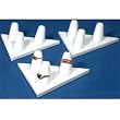 3 White Leather 3 Ring Finger Jewelry Showcase Display Stands