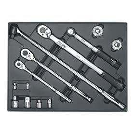 Tool Tray with Ratchet, Torque Wrench, Breaker Bar & Socket Adaptor Set 13pc