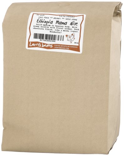 Larry's Beans Fair Trade Organic Coffee, Ethiopia Mama Nile, Whole Bean, 5-Pound Bag