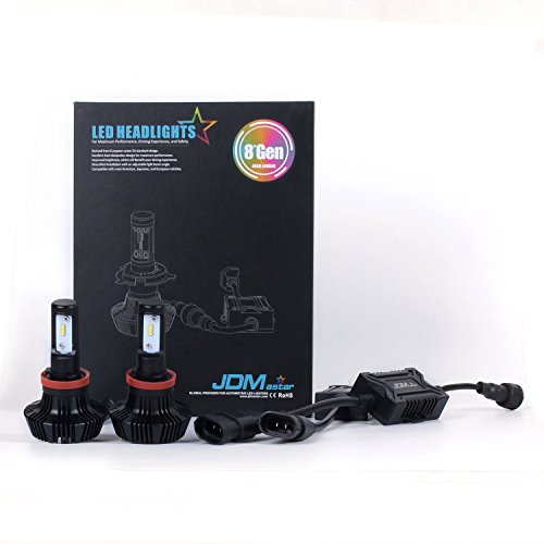 JDM ASTAR 8th Generation 7000 Lumens Extremely Bright ZES Chips H11 H8 H9 LED Headlights, Xenon White
