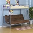 Dorel Home Products Twin-Over-Full Futon Bunk Bed, Silver