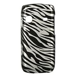 Silver Zebra Hard Case Snap On Faceplate Cover For Samsung Replenish M580