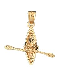 Dazzlers Solid 14 karats Gold Kayak Charm Pendant available in three colors from jewelsberry (weights: 2.2 grams only)