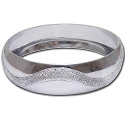 Rodium Plated Bangle Bracelets Costume Jewelry in Indian-Style 2.3 inches