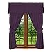 Clara Clark 5-Piece Window Curtain Set, Includes 84-Inch by 42-Inch 2 Panels, 15-Inch by 80-Inch Valance, 2 Tie Backs, Purple Eggplant