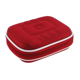rooCASE (Med Nylon Red) Hard Shell Carrying Case with Memory Foam for Kodak PLAYSPORT Zx5 Video Camera HD Camcorder