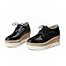 Latasa Women's Fashion Lace-up Platform Mid Wedge Heel Oxford Shoes