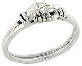Sterling Silver Handshake Ring, 1/4