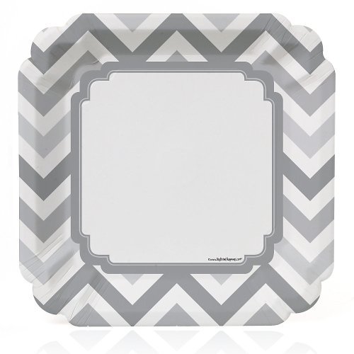 Chevron Gray - Dinner Plates (8 count)