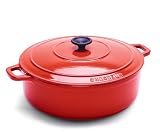 Paderno World Cuisine 10.625 by 8.25 Inch Red Oval Dutch Oven