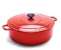 Paderno World Cuisine 10.625 by 8.25 Inch Red Oval Dutch Oven