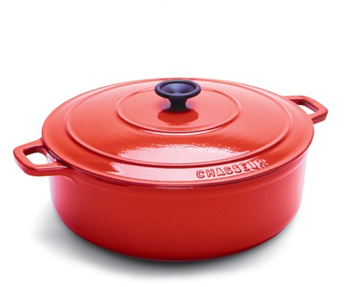 Paderno World Cuisine 10.625 by 8.25 Inch Red Oval Dutch Oven