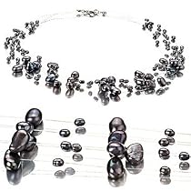 PearlsOnly Illusion Black 4-8mm A Freshwater Pearl Necklace