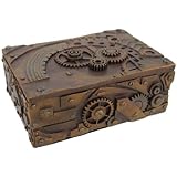 5 Inch Steampunk Mechanical Inspired Jewelry/Trinket Box Figurine