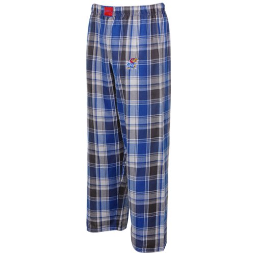 Kansas Jayhawks Youth Royal Blue-White Plaid Legend Flannel Pajama Pants (Small)